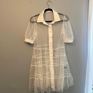 White mesh dress